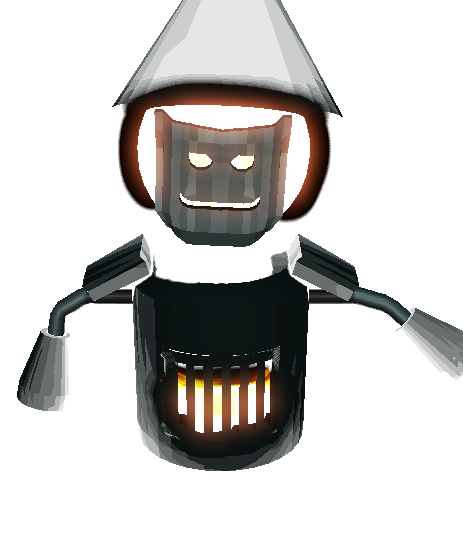 The Forgemaster, a robot with a glowing furnace chest